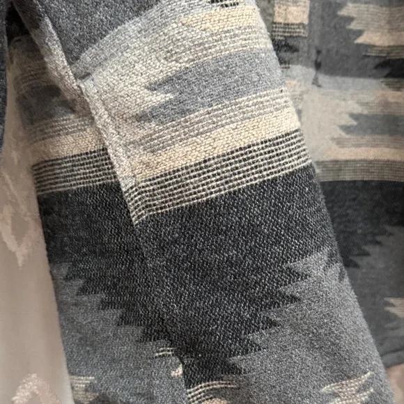 Jachs Gray and Black Patterned Shirt Jacket Sherpa Size XL Shacket - Picture 4 of 7